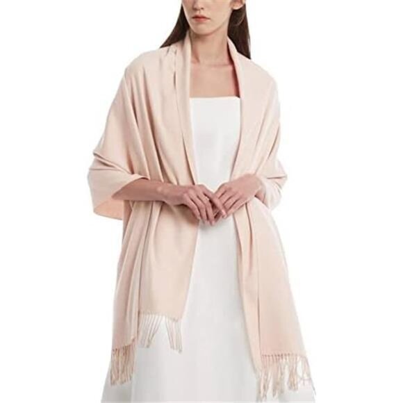 Pashmina Shawl Wraps Cashmere Beige Pink
